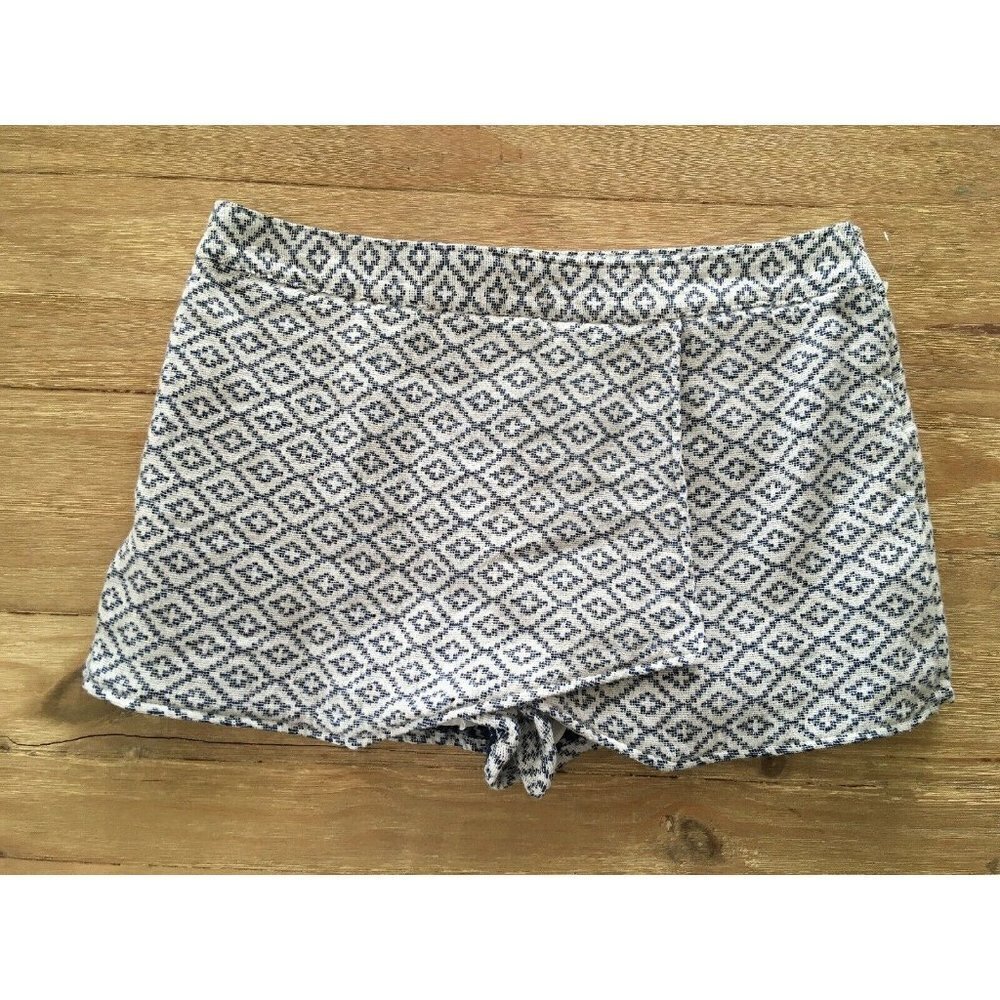GAP Womens Boho Woven Print Skort Lined Blue White  Size 12 NEW